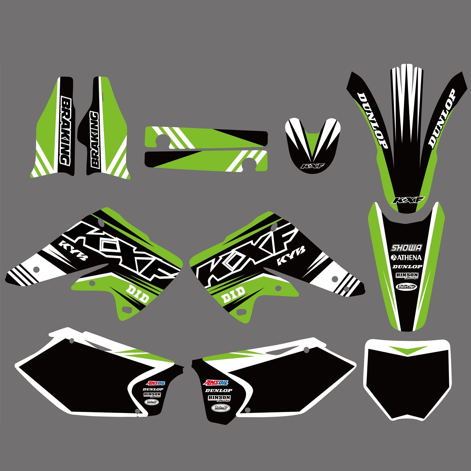 Motorrad Voll Verkleidung Grafiken Hintergrund Aufkleber Decals Für Kawasaki KXF250 2004-2005