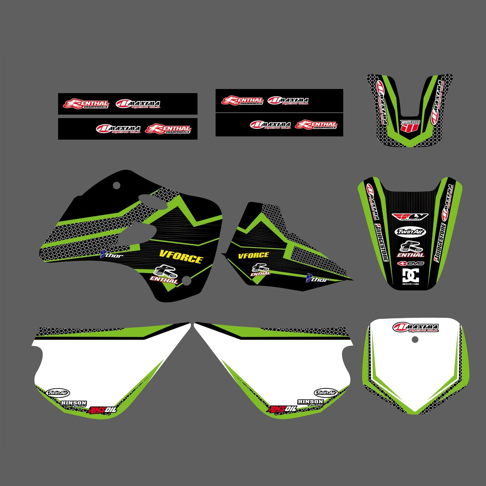 Motocross Team Grafiken Abziehbilder Aufkleber Dekor Für KAWASAKI KX80 1994-1997