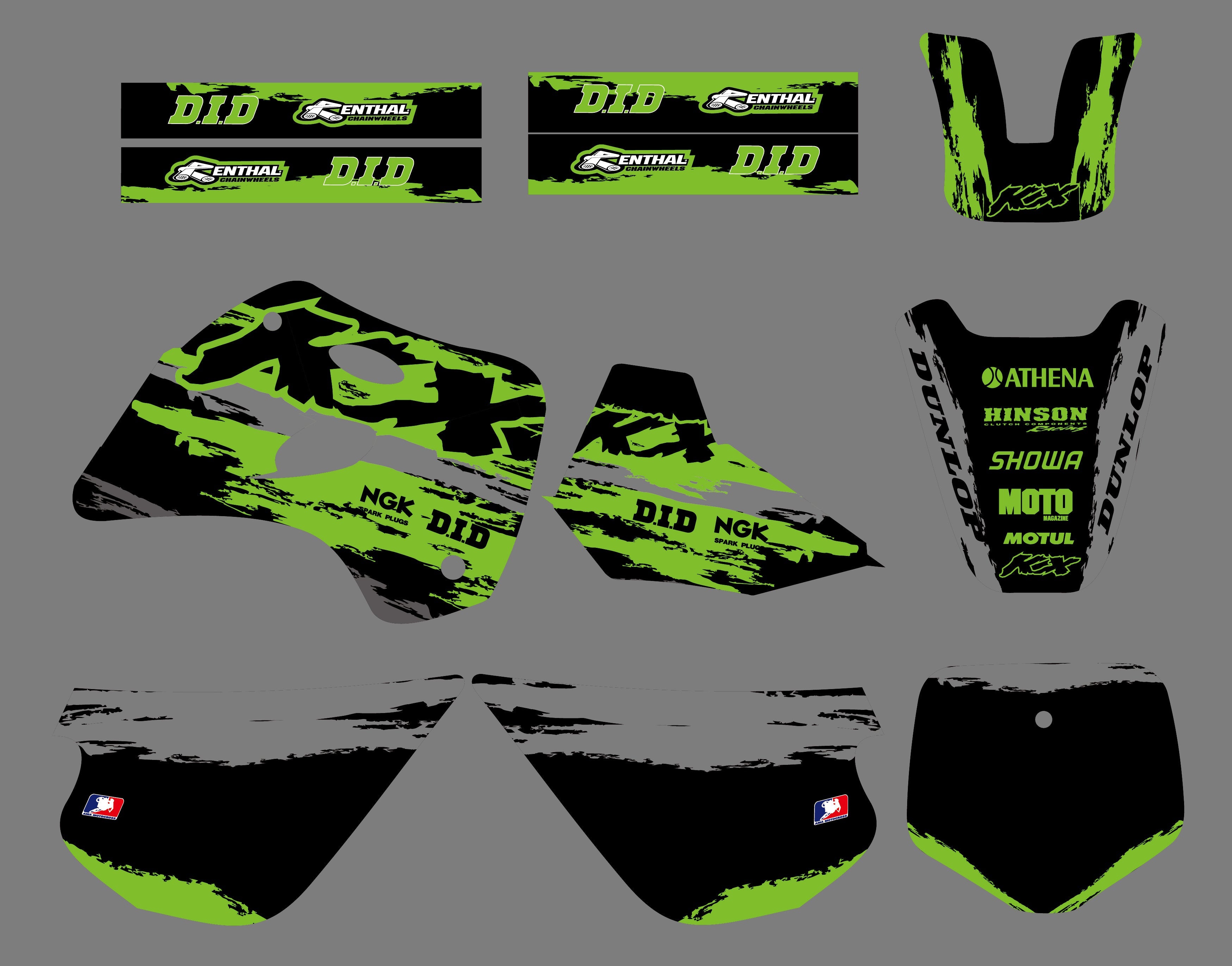 Motocross Team Grafiken Abziehbilder Aufkleber Dekor Für KAWASAKI KX80 1994-1997