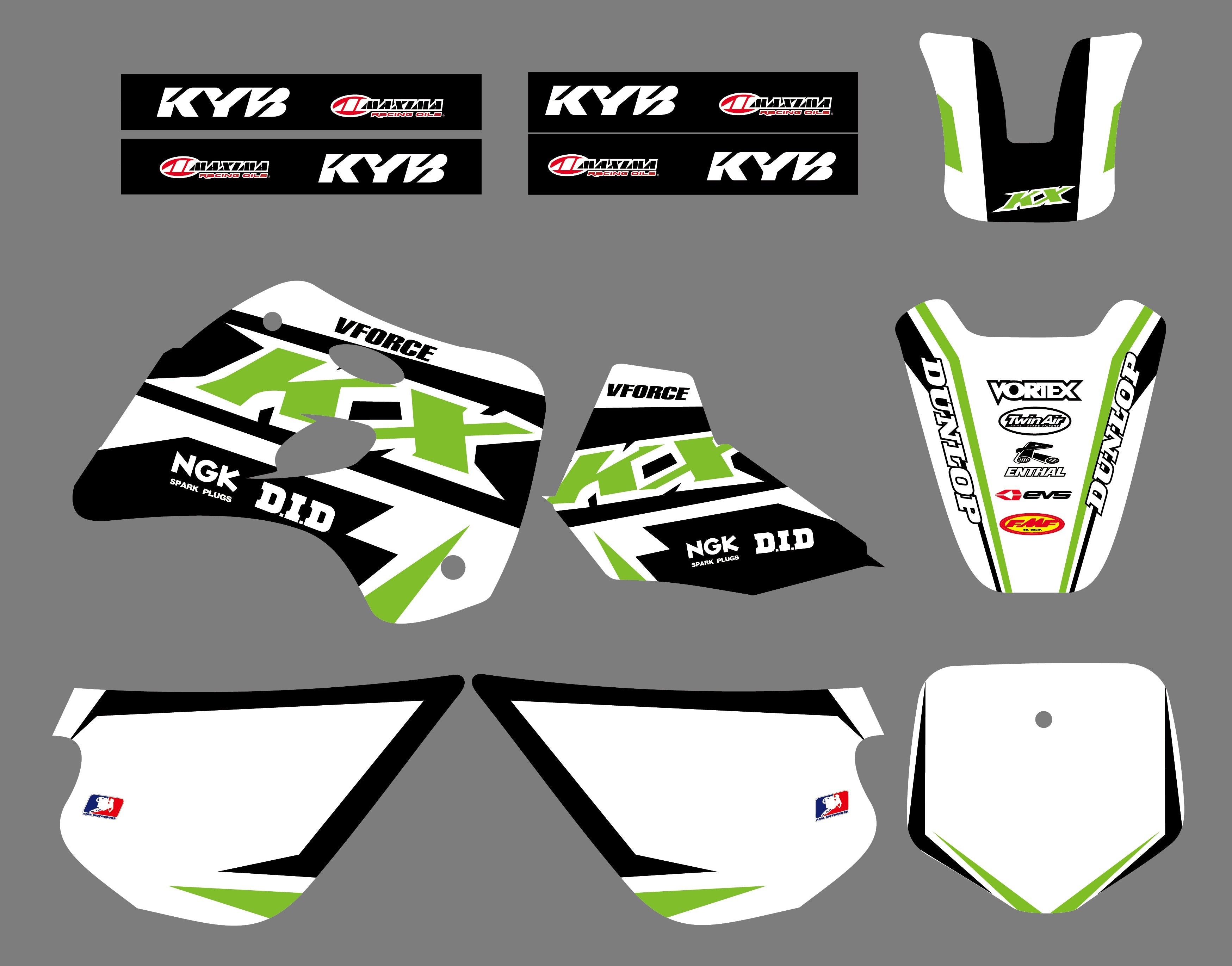 Motocross Team Grafiken Abziehbilder Aufkleber Dekor Für KAWASAKI KX80 1994-1997