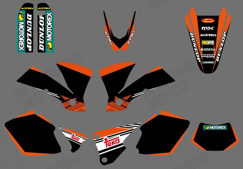 Motocross-Grafiken für KTM EXC Dirtbike 2003