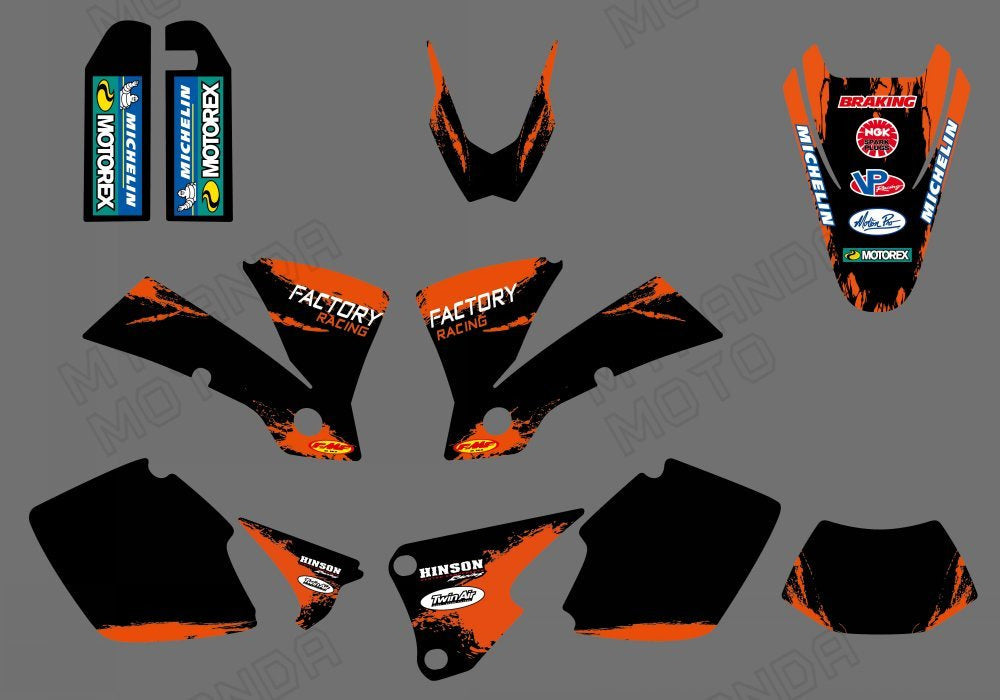 Motocross-Grafiken für KTM EXC Dirtbike 2003