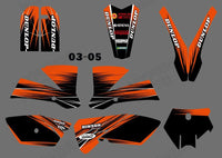 Motorrad Volle Grafik Hintergrund Aufkleber Aufkleber Kits für KTM SX 85-105 2003-2005