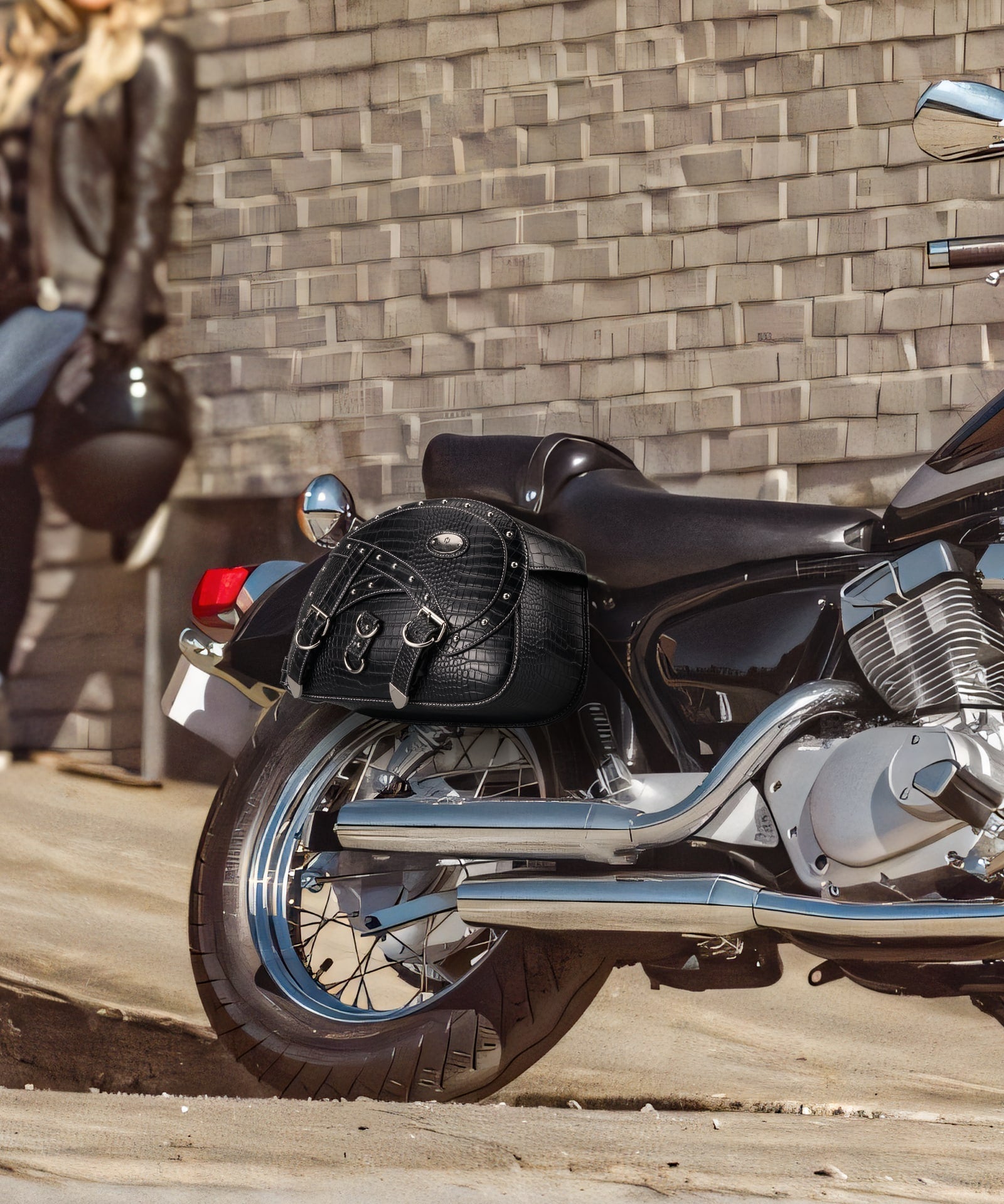 Motorrad-Satteltaschen, 35 l, strapazierfähiges Leder, wasserdicht, mit Getränkehaltern für Cruiser, Softail, Dyna, Road King