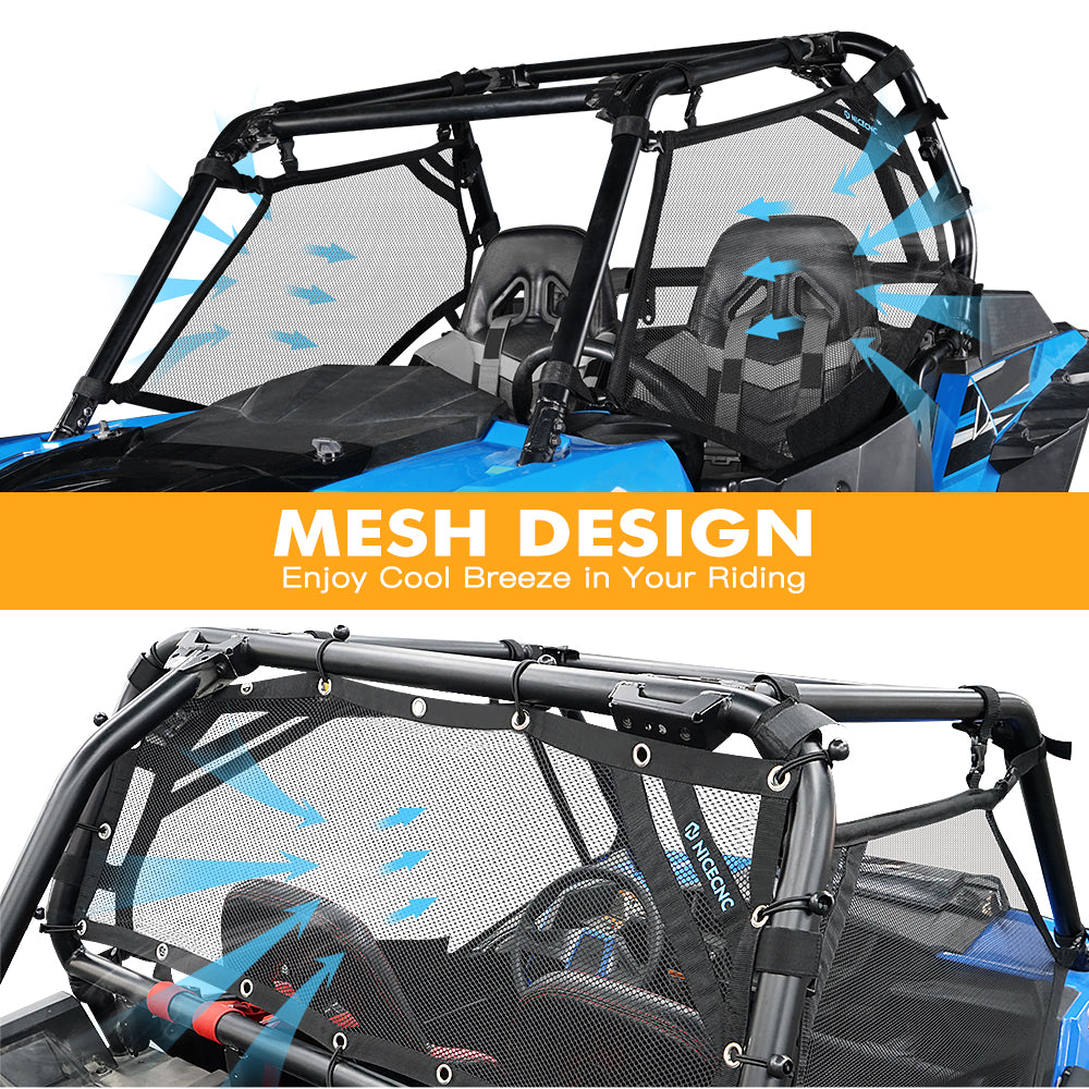 3PCS Fenster Net Roll Käfig Mesh Guard Kit Für Polaris RZR PRO XP / XP 4 2020-2023