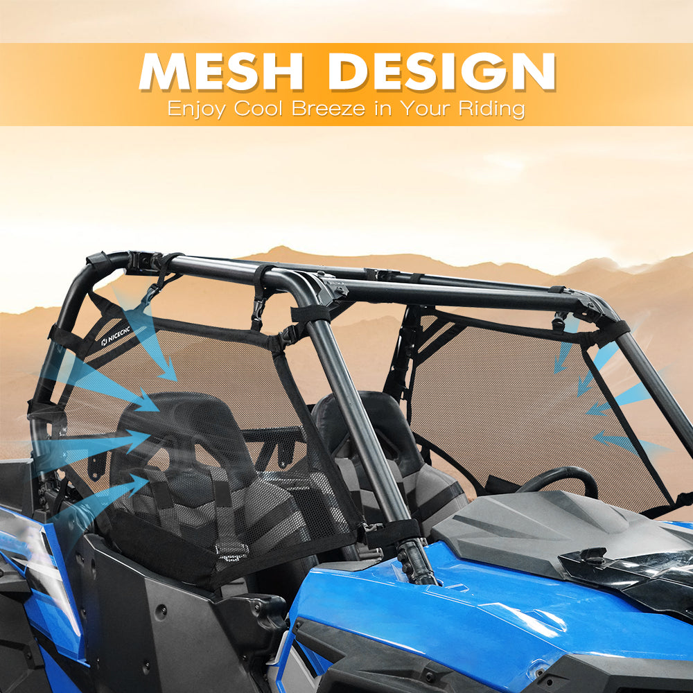 Links + Rechts UTV Seite Fenster Net Schild Kit Roll Käfig Mesh Für Polaris RZR XP 1000 Turbo 2015-2023