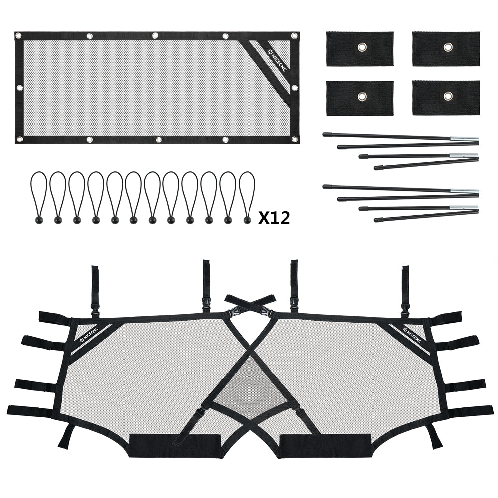 Links + Rechts UTV Seite Fenster Net Schild Kit Roll Käfig Mesh Für Polaris RZR XP 1000 Turbo 2015-2023