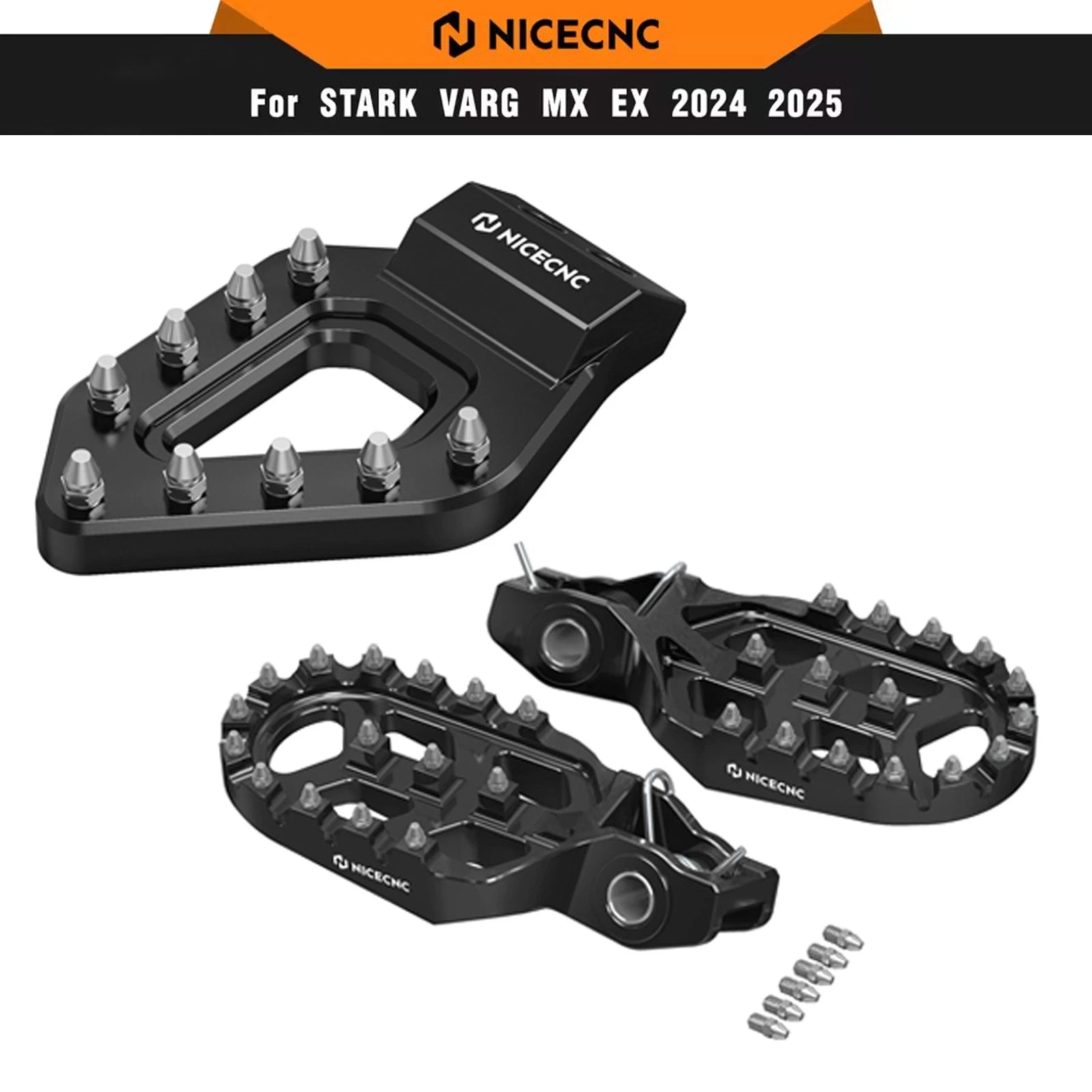 Geschmiedete Fußrasten-Verlängerung + Hinterrad-Bremspedalspitze für Stark Varg EX / MX 2024–2025