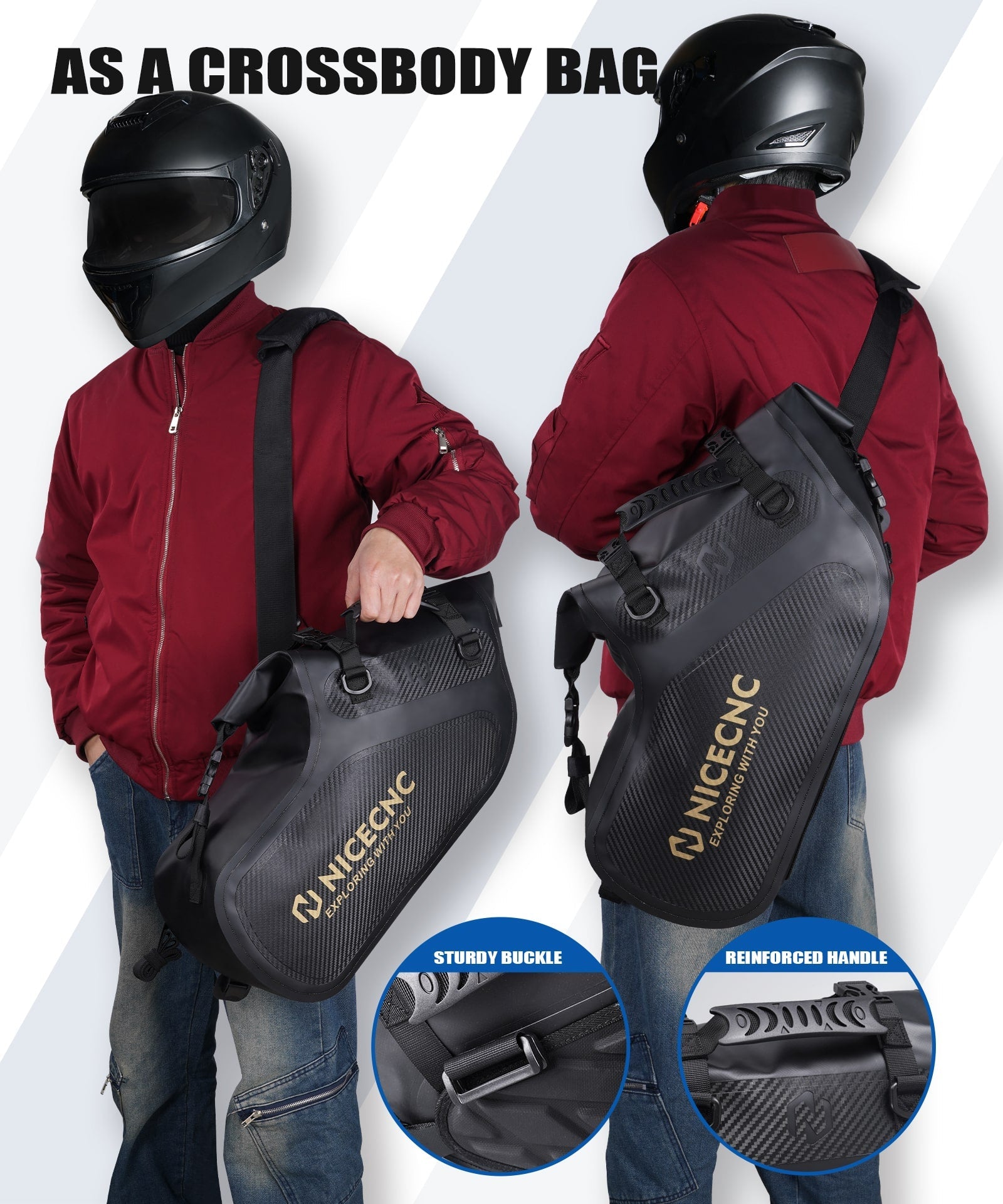 Universelle Motorrad-Satteltaschen, 28 l, wasserdicht, für Adventure- und Sportfahrradträger