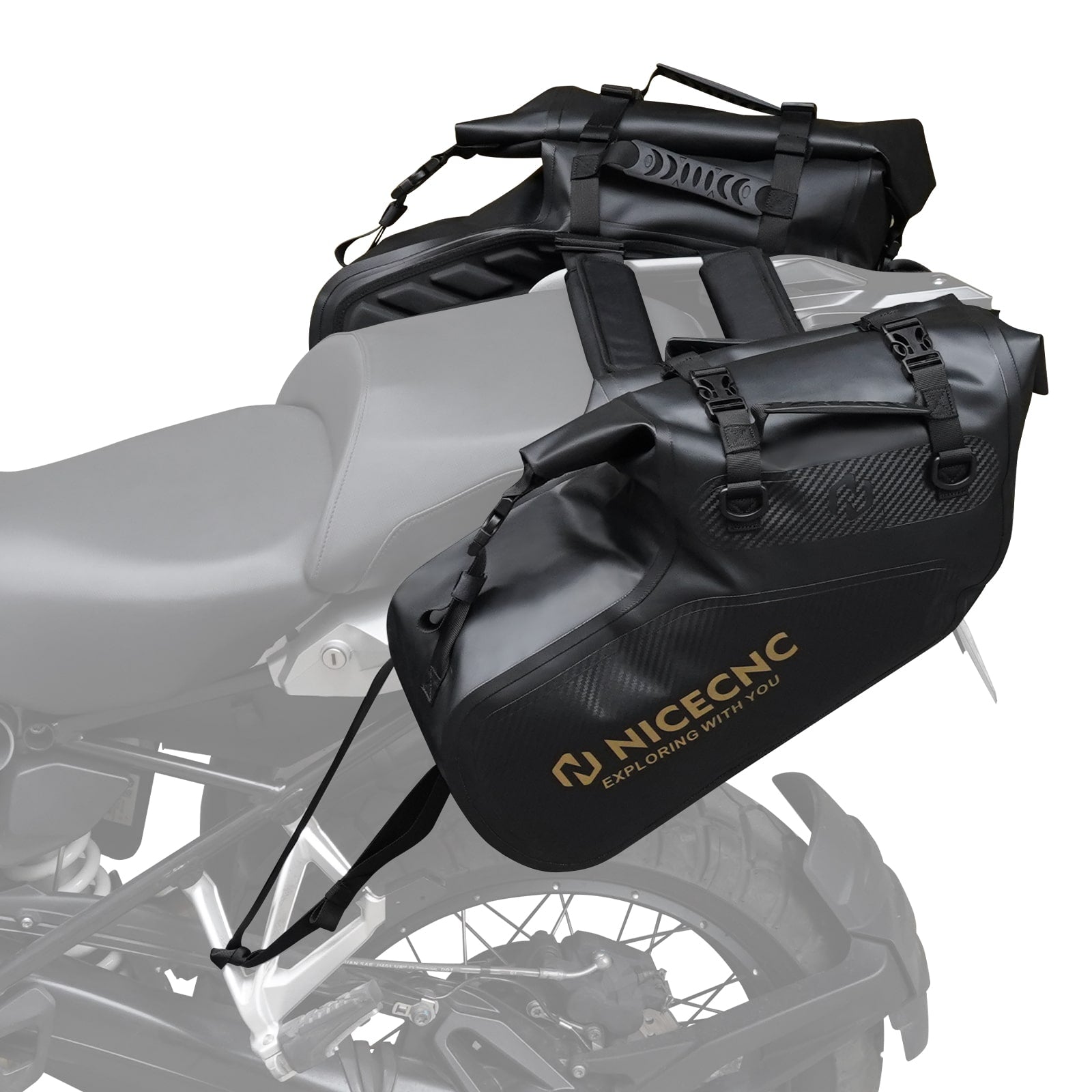 Universelle Motorrad-Satteltaschen, 28 l, wasserdicht, für Adventure- und Sportfahrradträger