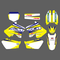 Neuer Team-Hintergrund-Aufkleber für Suzuki RM125 RM250 01-12