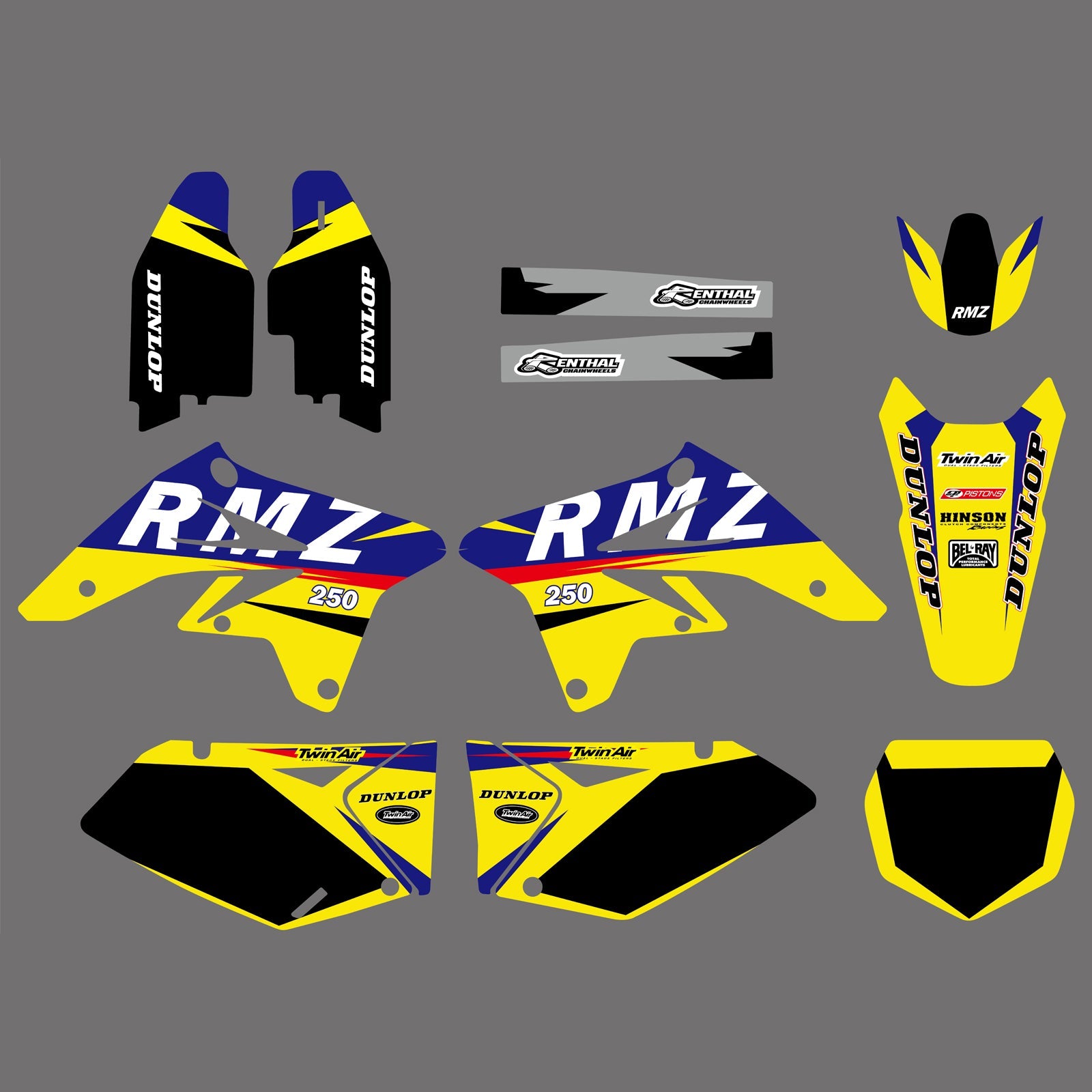 Motorrad Grafiken Hintergründe Aufkleber Aufkleber für Suzuki RMZ250 07-09