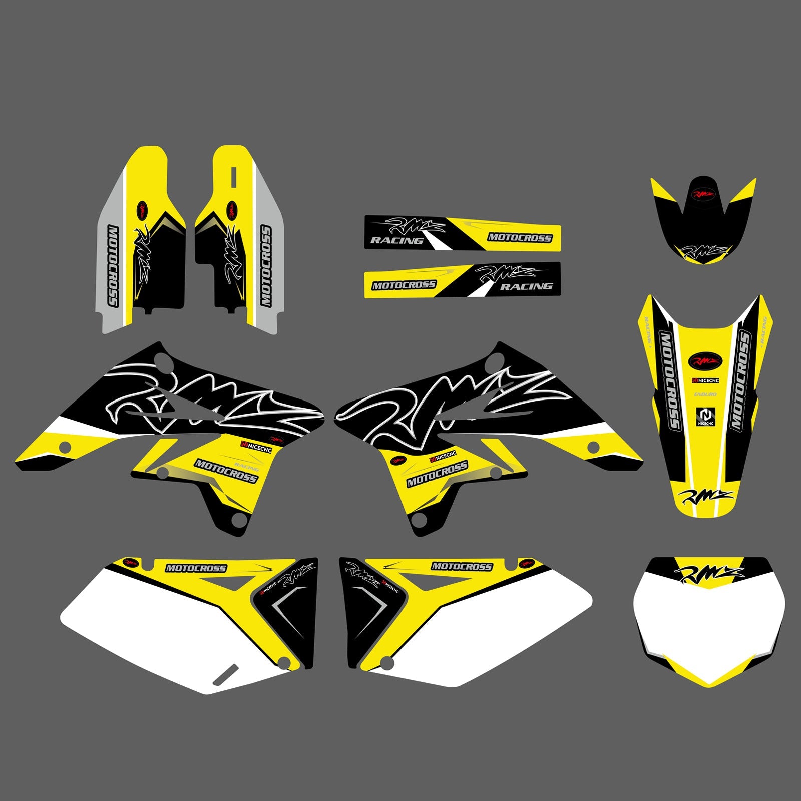 Motorrad-Team-Aufkleber, komplettes Grafik-Set für SUZUKI RMZ250 2007–2009