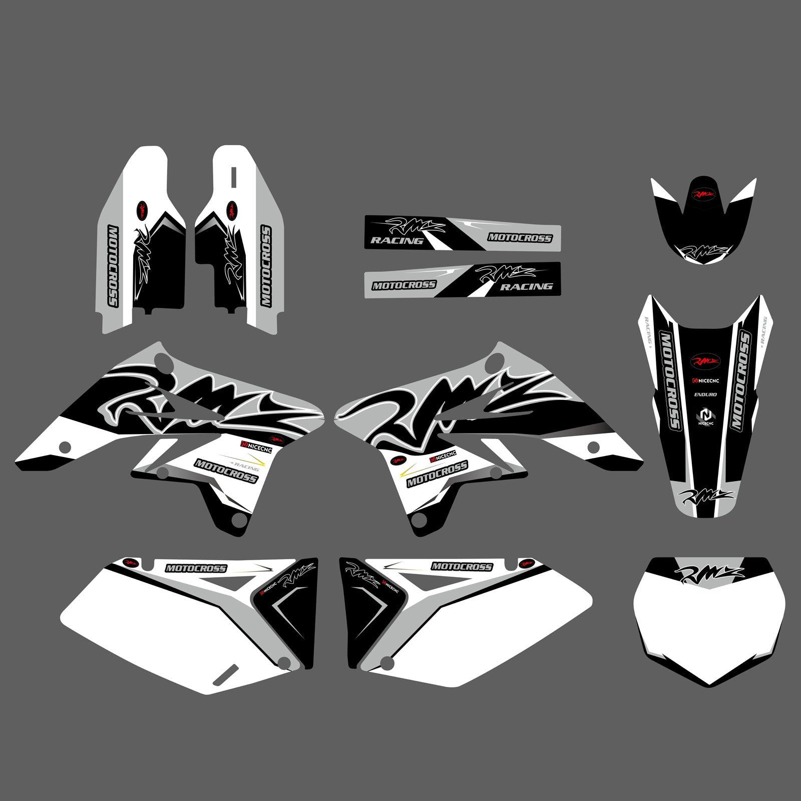 Motorrad-Team-Aufkleber, komplettes Grafik-Set für SUZUKI RMZ250 2007–2009