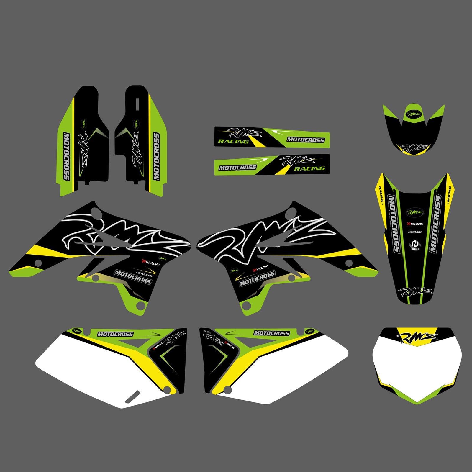 Motorrad-Team-Aufkleber, komplettes Grafik-Set für SUZUKI RMZ250 2007–2009