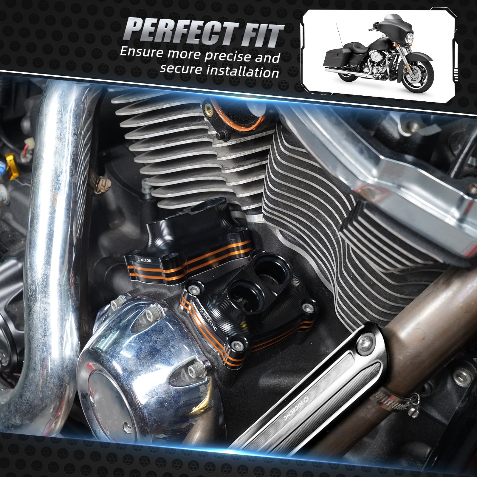 1 Satz CNC-A-förmige Mini-Um-Stößelstangenabdeckungen für Harley Davidson Fatboy Road King Electra Glide Street Glide