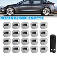 Versilberte Radmutterkappen-Abdeckungen für Tesla Model 3