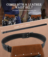 ARCFOX Vintage-Werkzeugtasche aus Leder mit Gürtel, 10 Taschen mit großem Fach, Allzwecktaschen für Mechaniker, Elektriker