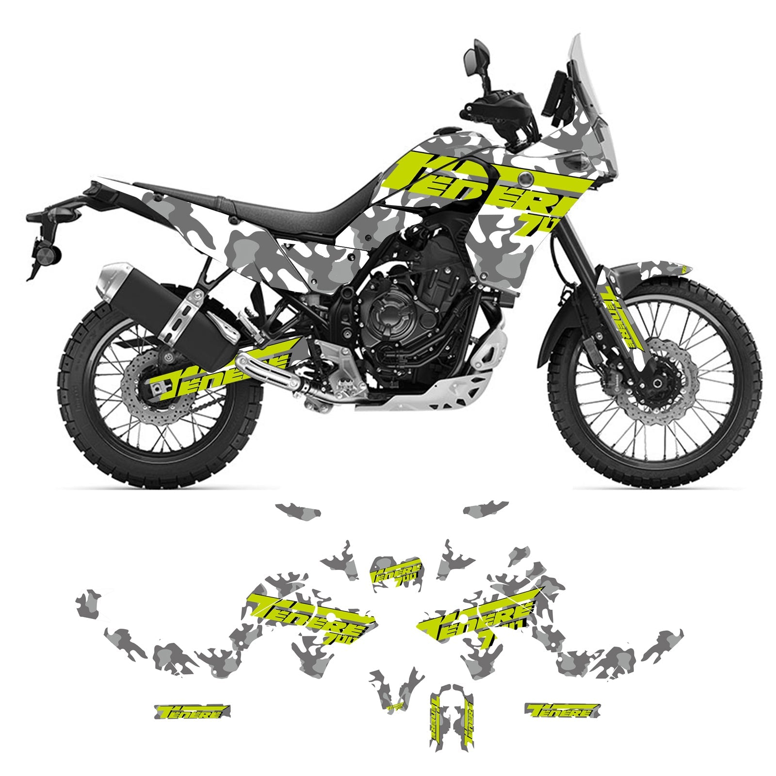 Neue Aufkleber-Grafik-Kits für Yamaha Tenere 700 2019-2023