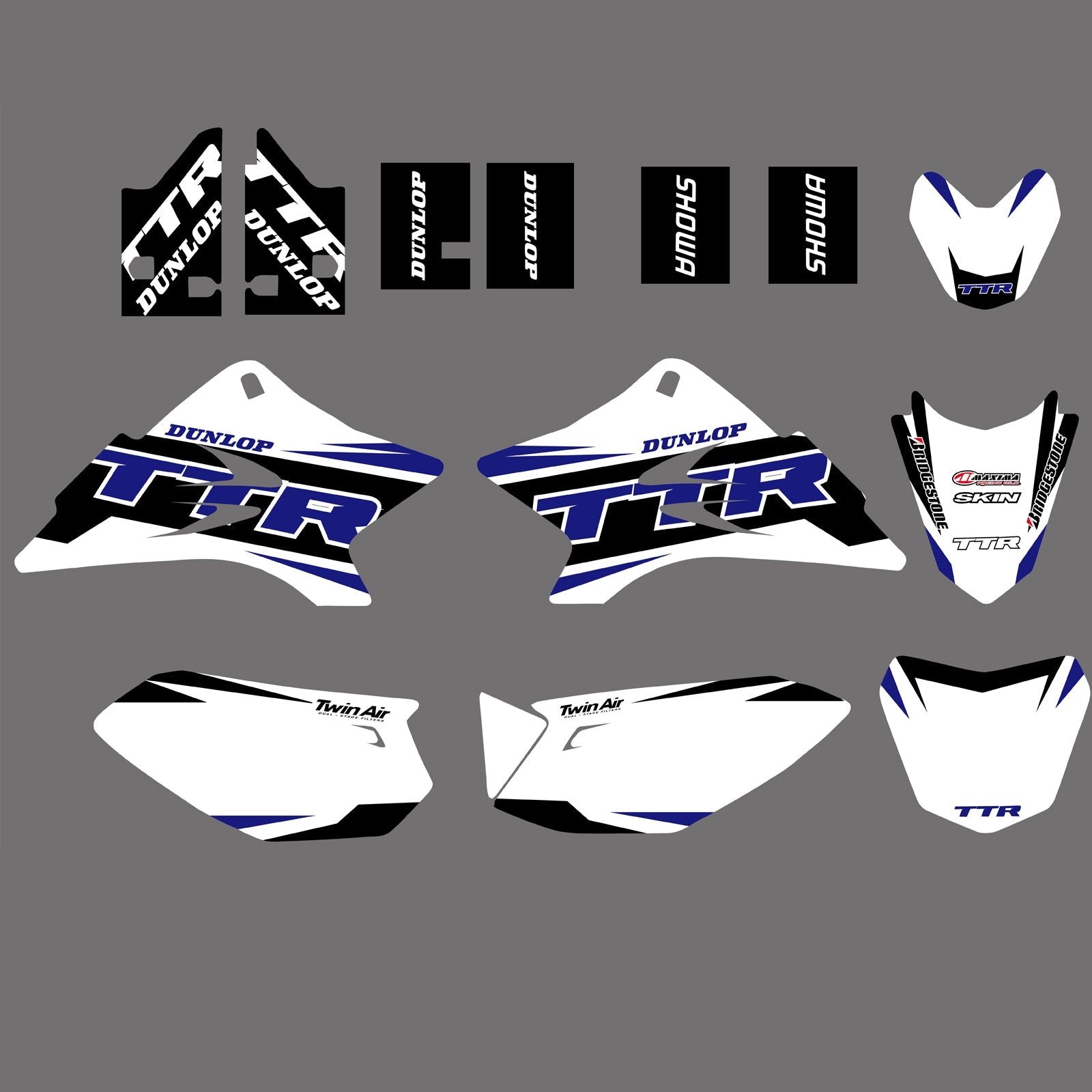 Motorrad Team Stil Grafiken Hintergrund Abziehbilder Aufkleber Für Yamaha TTR50 2006-2015