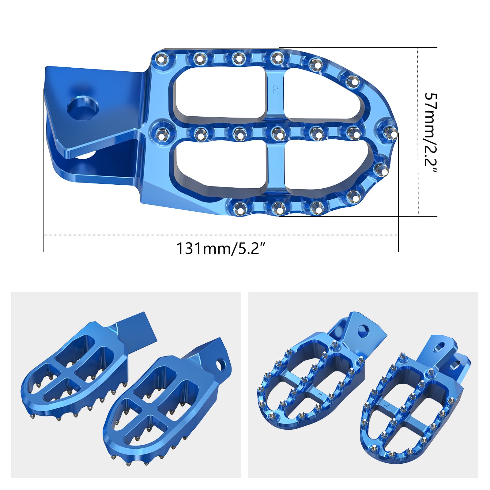 Billet 57mm breite Fußrasten für Yamaha WR250R/X 2007-2021