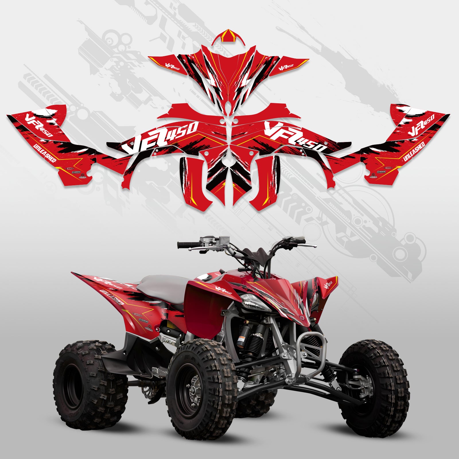 ATV Volle Grafik Aufkleber Kit Für YAMAHA YFZ450R 2014-2022