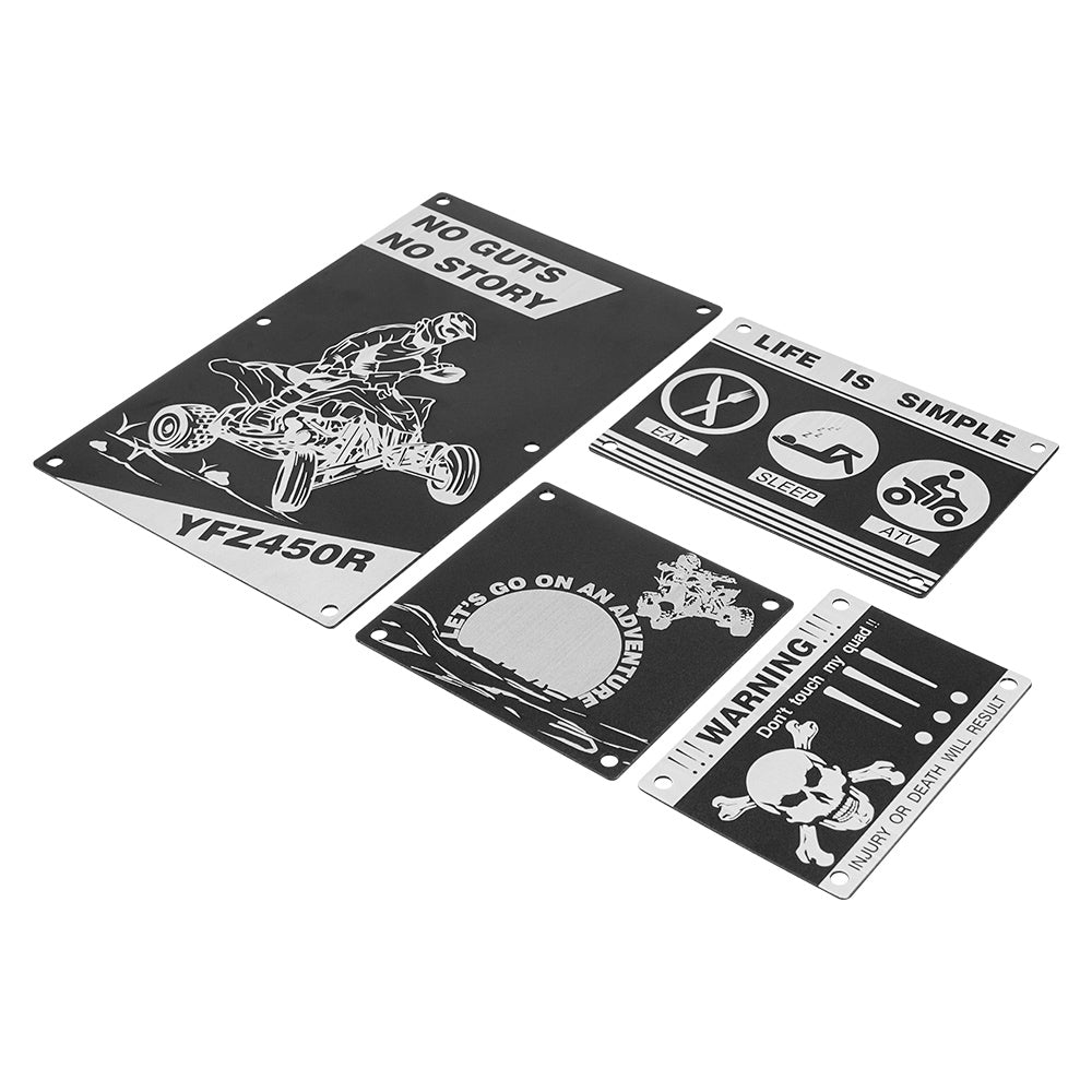NICECNC Platten Kotflügel-Warnschilder Aluminum Für Yamaha YFZ450R 2009-2022