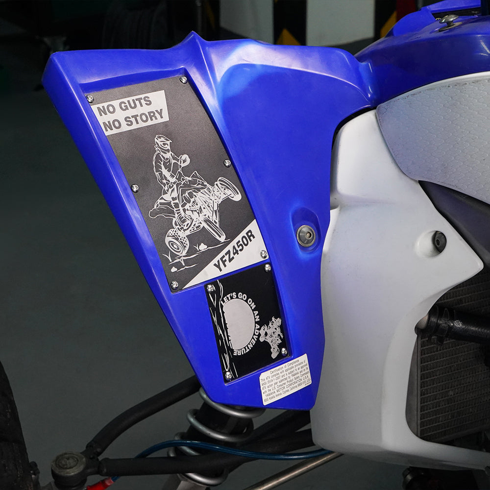 NICECNC Platten Kotflügel-Warnschilder Aluminum Für Yamaha YFZ450R 2009-2022