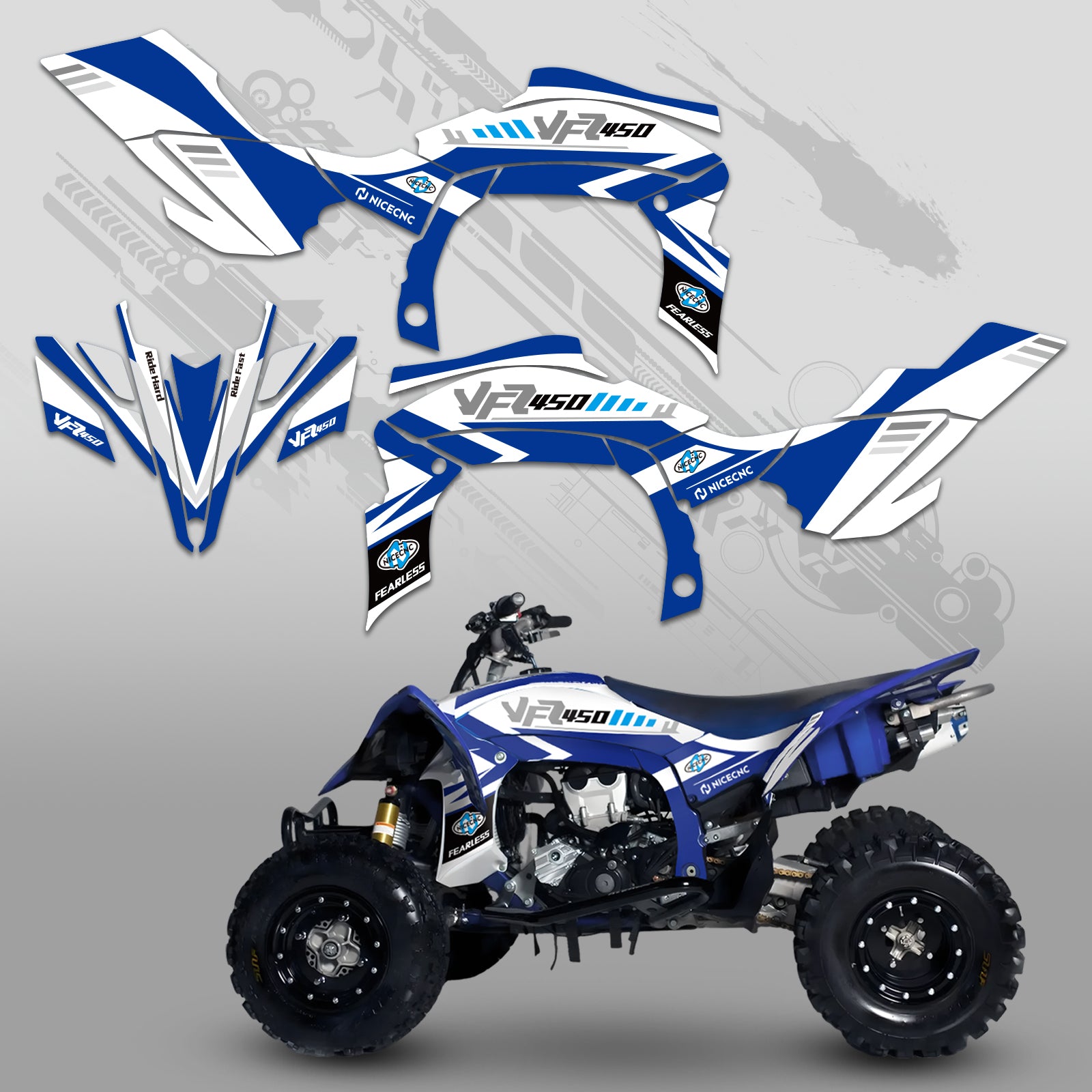 ATV Volle Grafiken Decals Aufkleber Kit Für YAMAHA YFZ450R YFZ450X 2009-2013