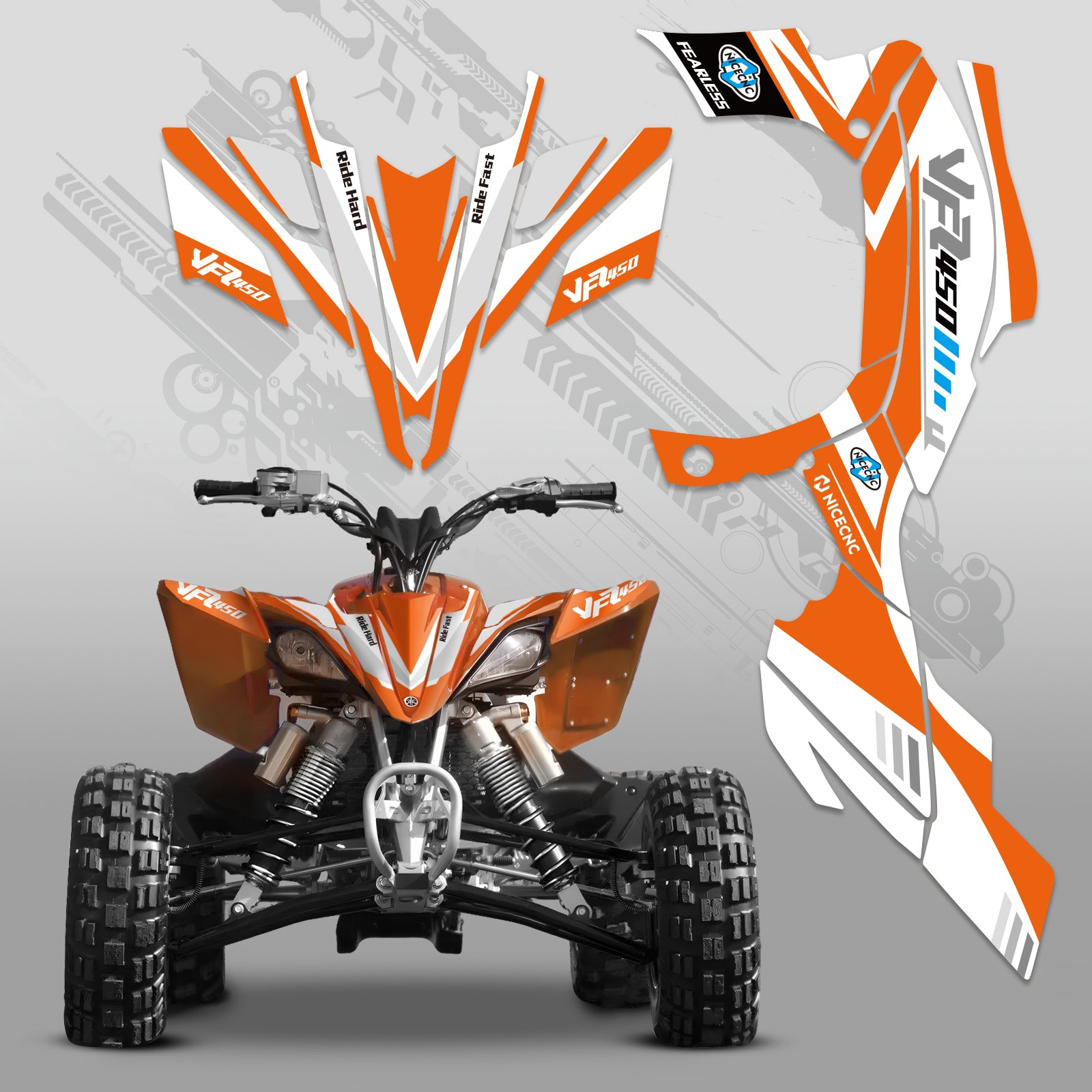ATV Volle Grafiken Aufkleber Set Für YAMAHA YFZ450R YFZ450X 2009-2013