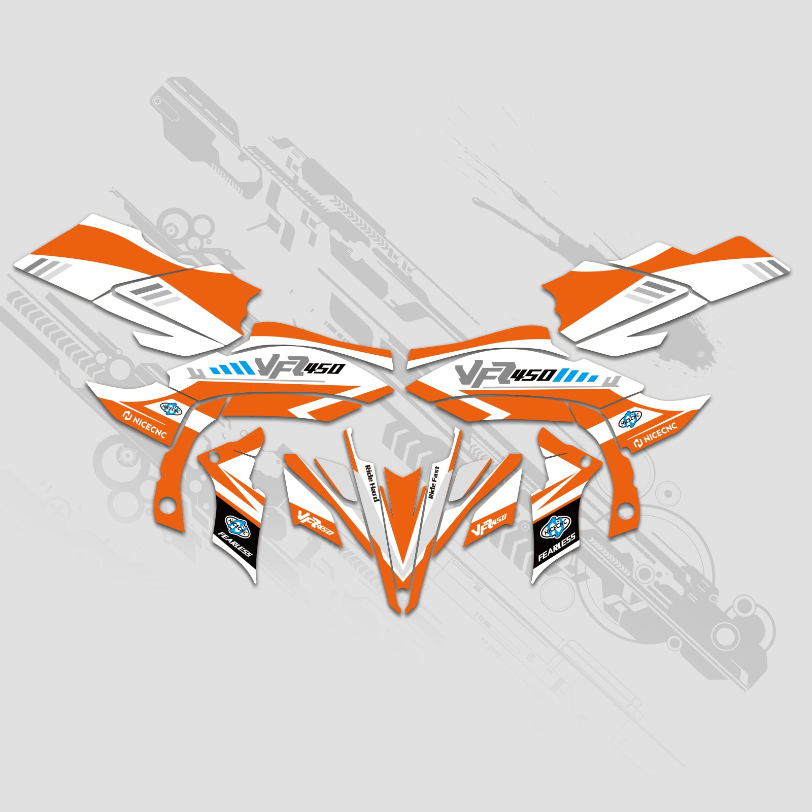 ATV Volle Grafiken Aufkleber Set Für YAMAHA YFZ450R YFZ450X 2009-2013