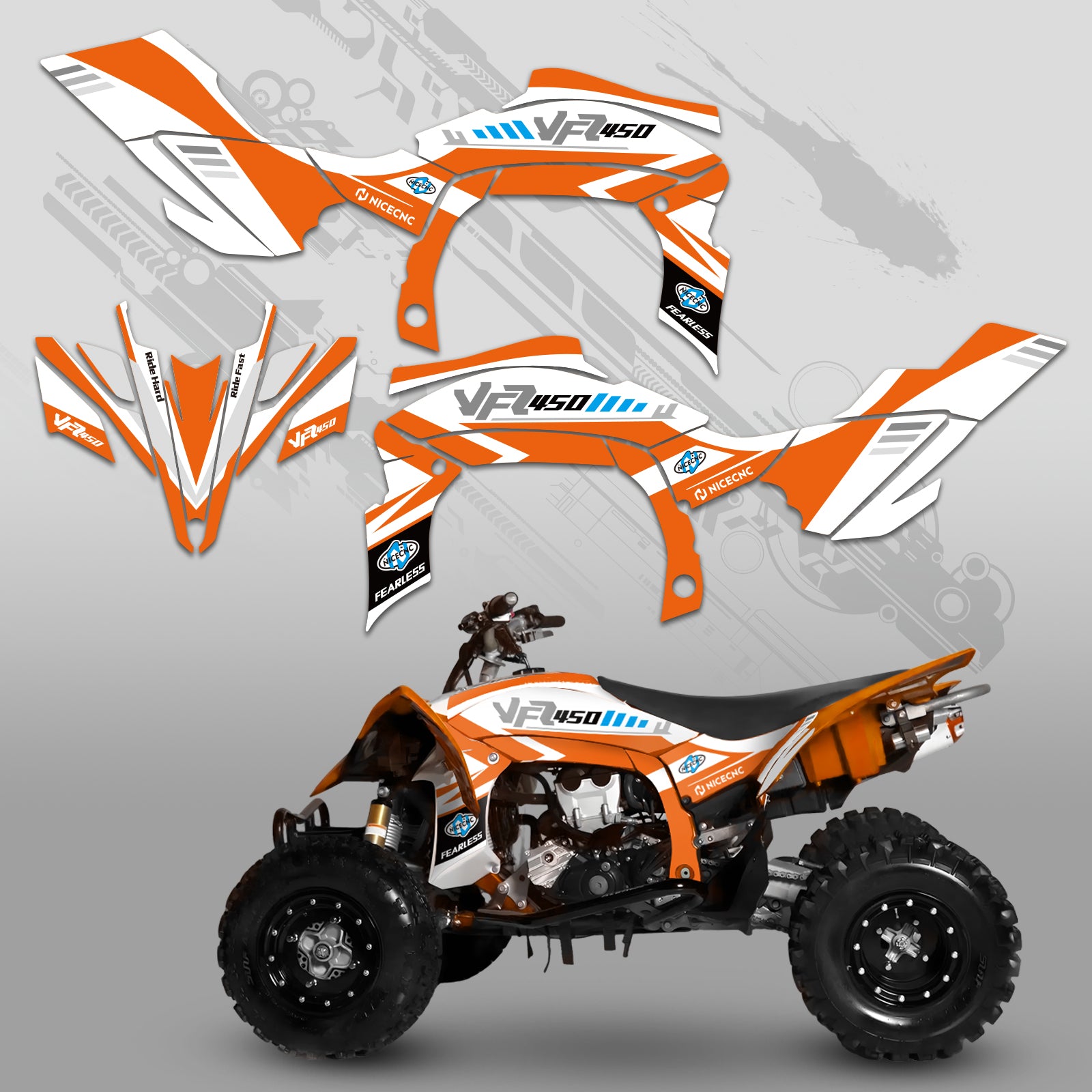 ATV Volle Grafiken Aufkleber Set Für YAMAHA YFZ450R YFZ450X 2009-2013