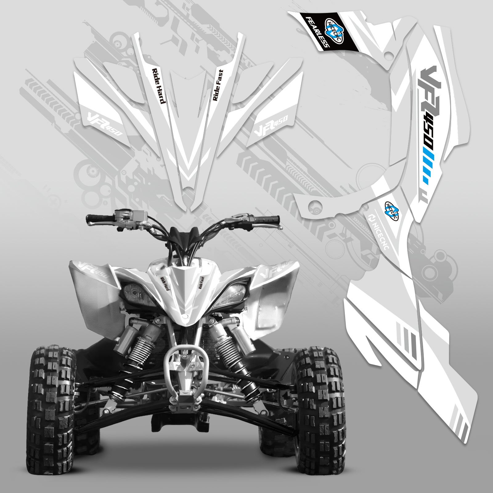ATV Volle Grafiken Aufkleber Set Für YAMAHA YFZ450R YFZ450X 2009-2013