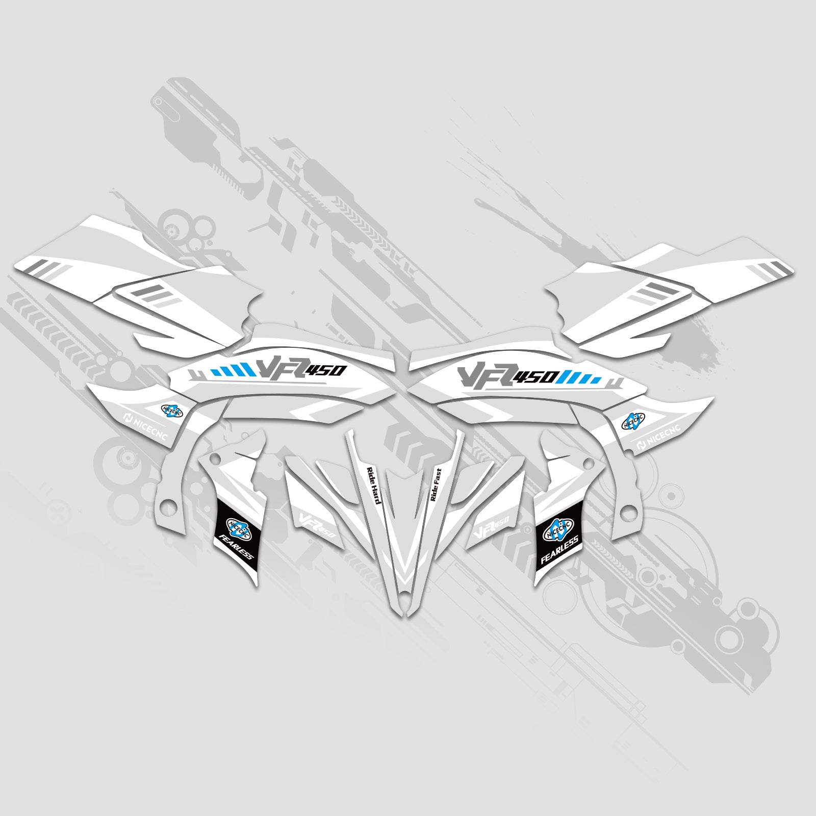 ATV Volle Grafiken Aufkleber Set Für YAMAHA YFZ450R YFZ450X 2009-2013