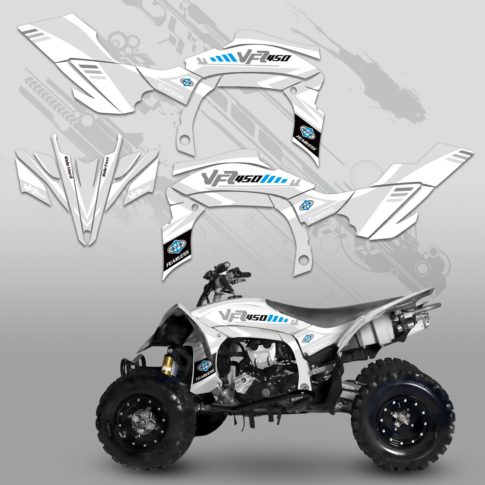 ATV Volle Grafiken Aufkleber Set Für YAMAHA YFZ450R YFZ450X 2009-2013
