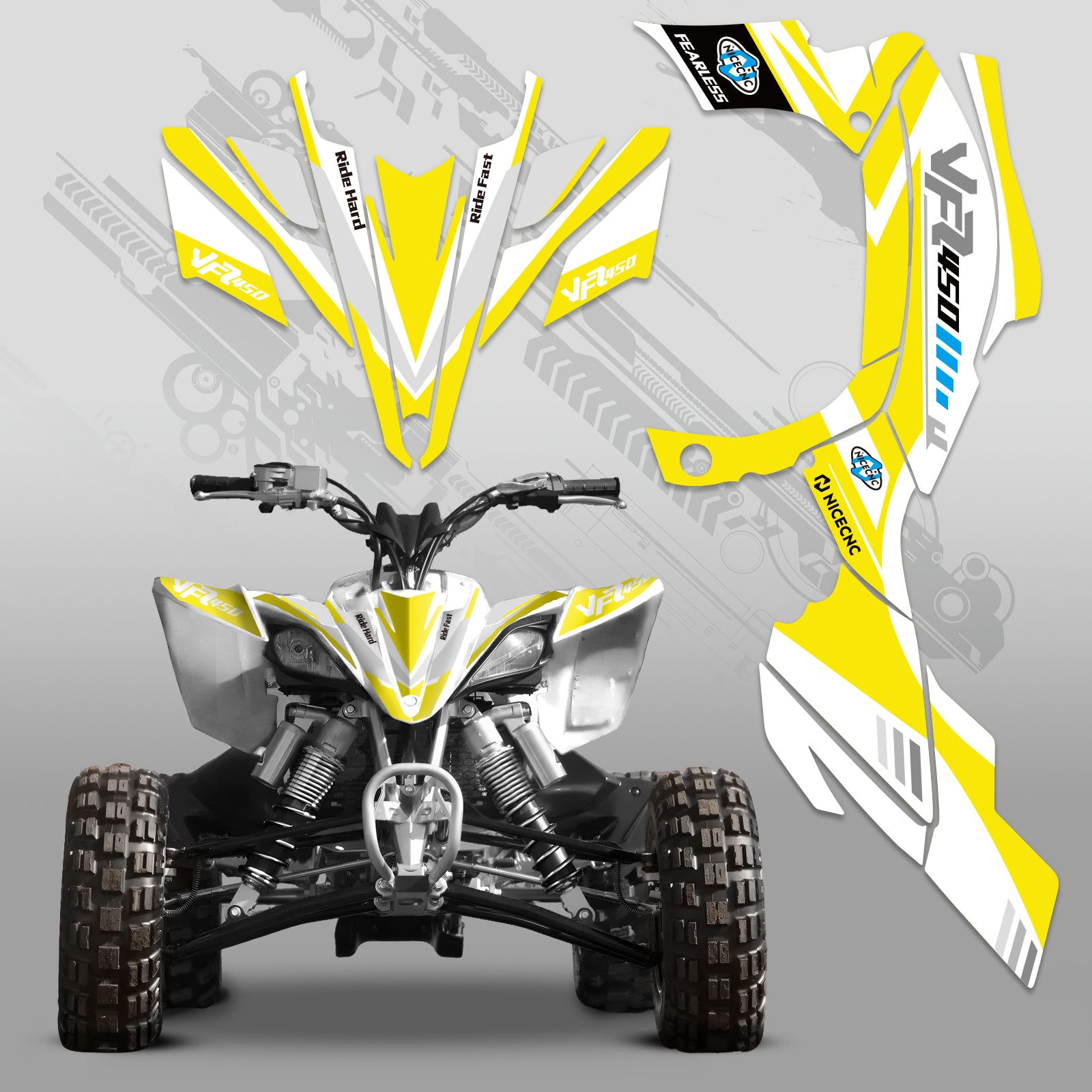 ATV Volle Grafiken Aufkleber Set Für YAMAHA YFZ450R YFZ450X 2009-2013