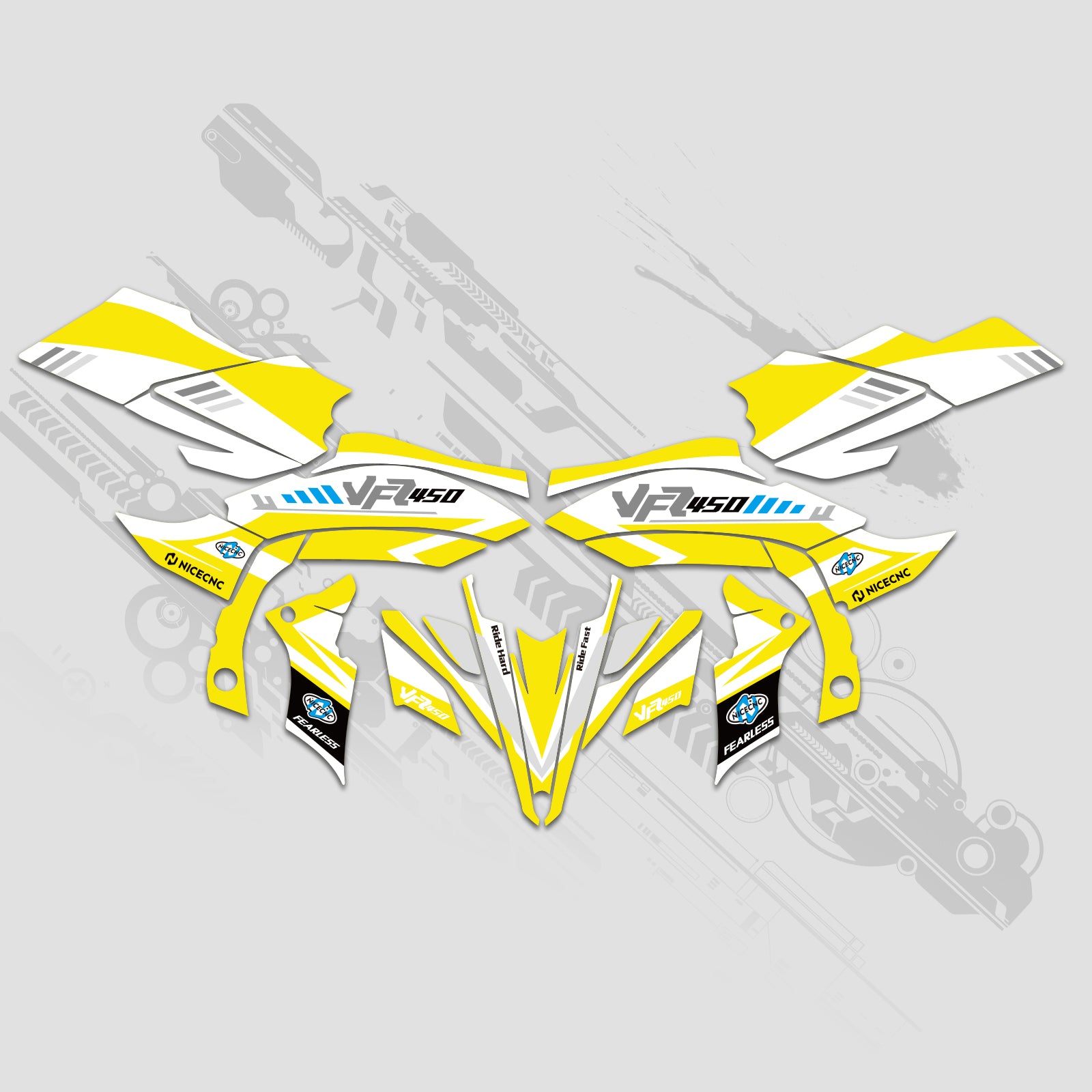 ATV Volle Grafiken Aufkleber Set Für YAMAHA YFZ450R YFZ450X 2009-2013