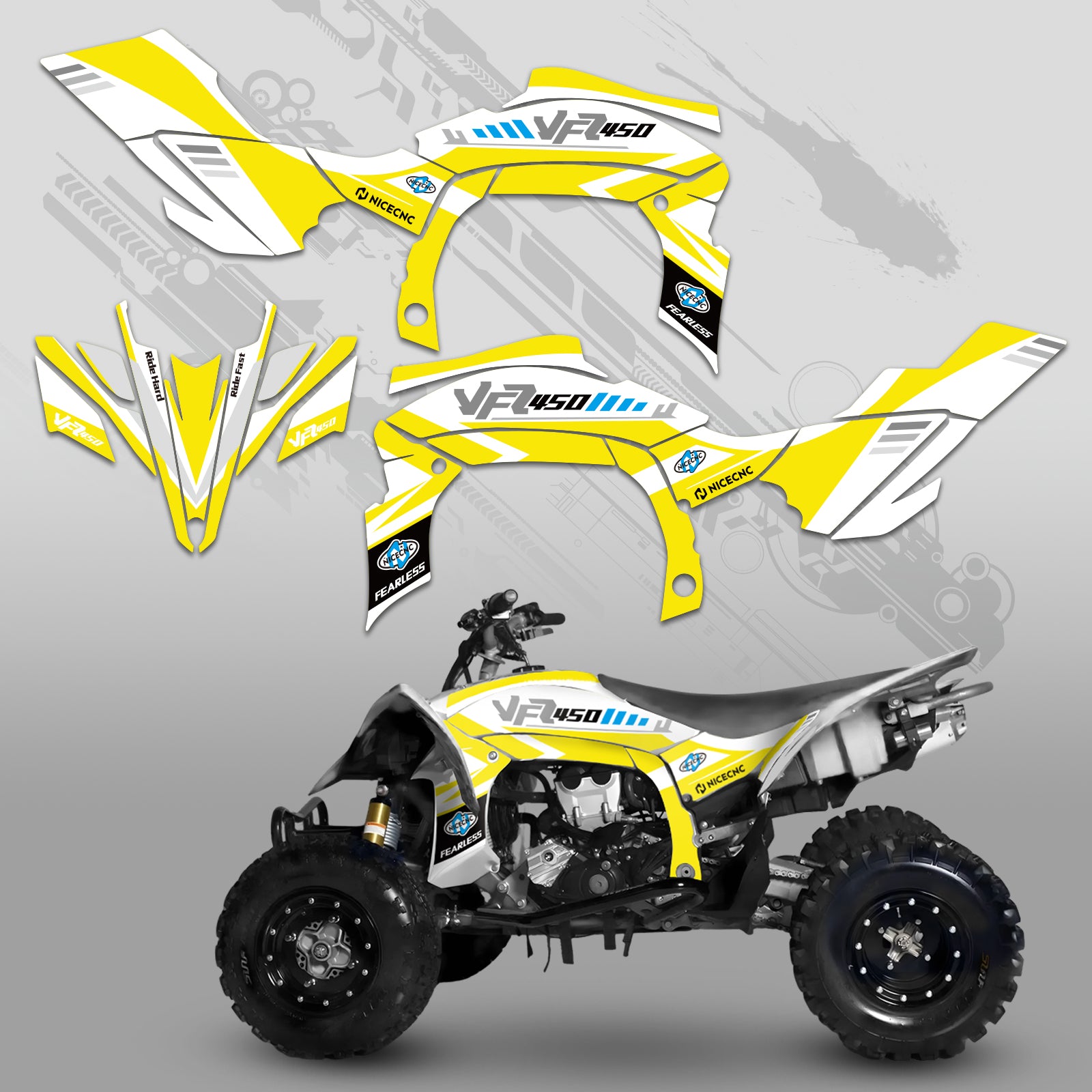 ATV Volle Grafiken Aufkleber Set Für YAMAHA YFZ450R YFZ450X 2009-2013