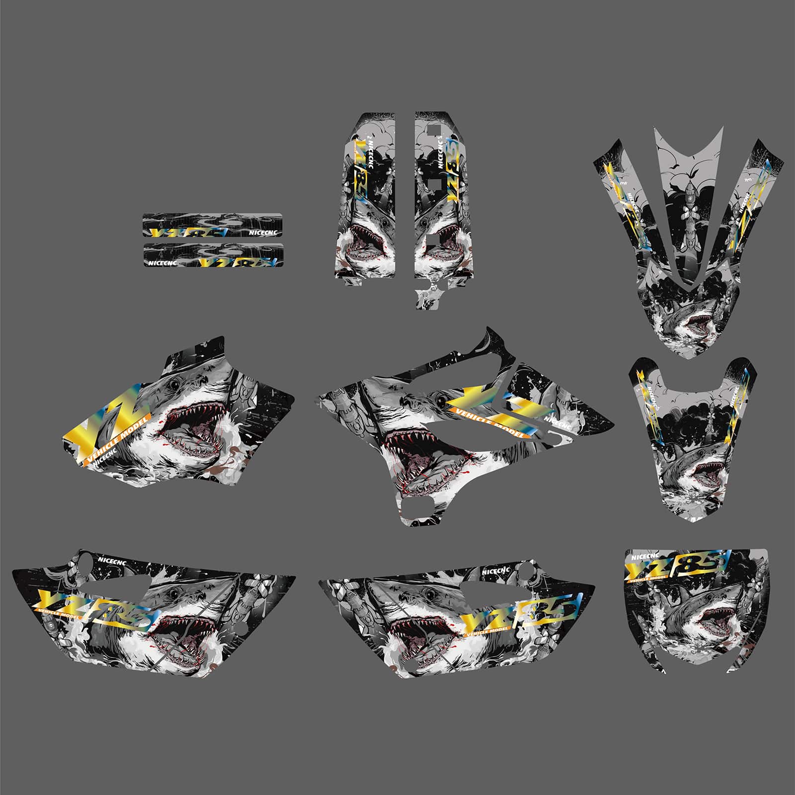 Motorrad-Team-Vollgrafik-Hintergrund-Aufkleber-Abziehbild-Kits für YAMAHA YZ85 2015-2020