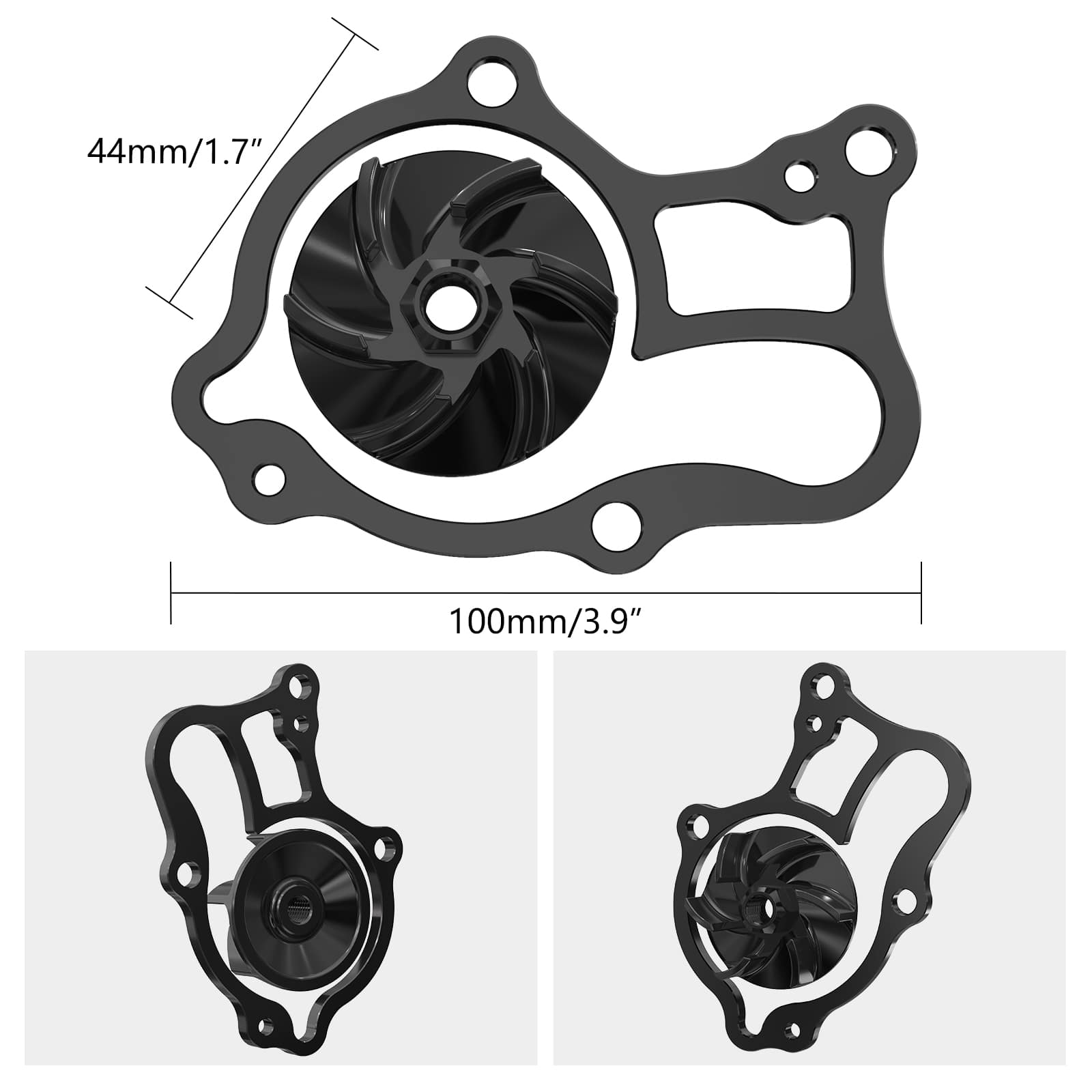 Übergroßes Wasserpumpen-Laufrad-Kühler-Kit für Yamaha YZ250 1999-2024 YZ250X 2016-2023